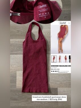 bombshell sportswear halter dress size medium